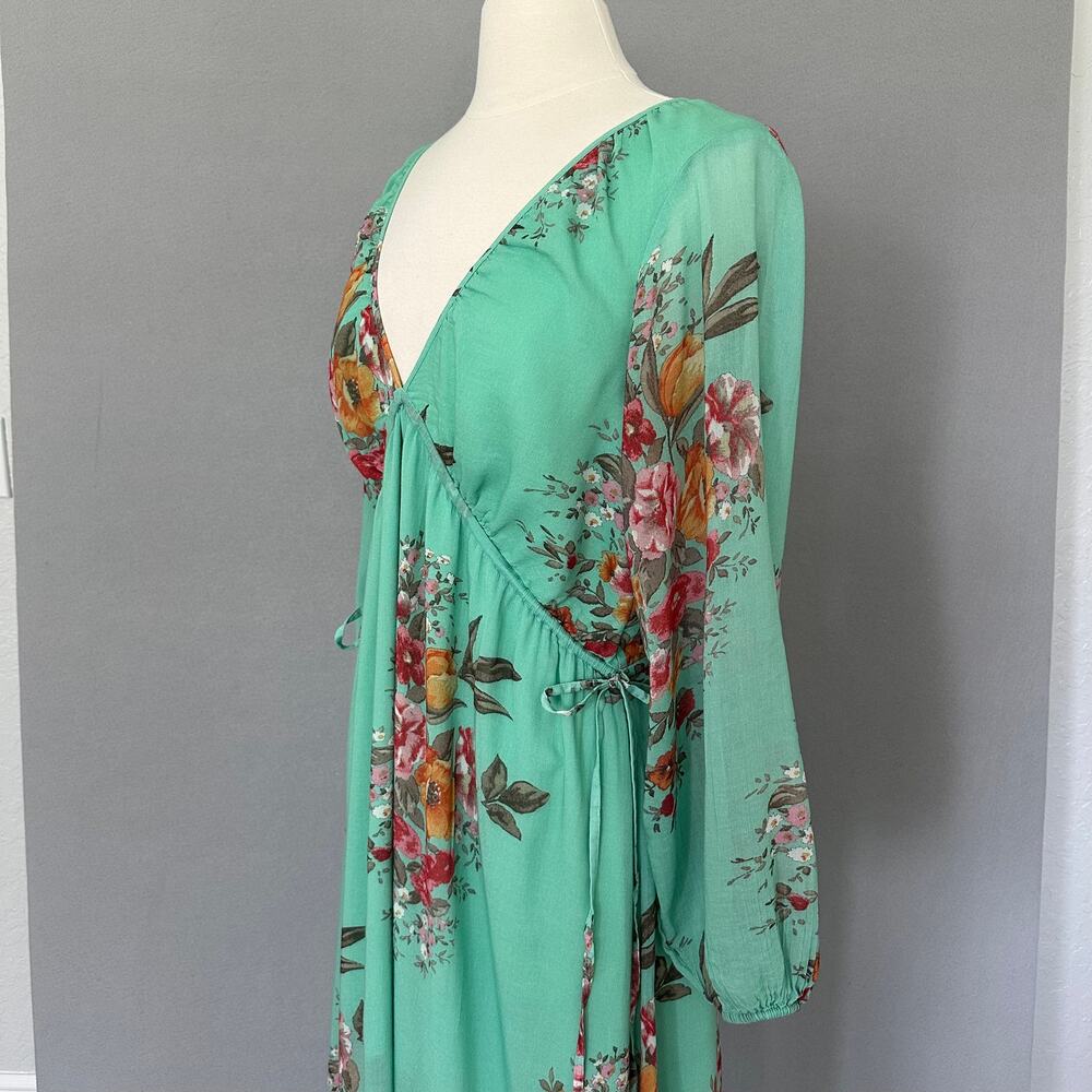 Auguste the Label Jennifer Maxi Dress Green Floral Boho Lightweight Lined Size S - Picture 7 of 16